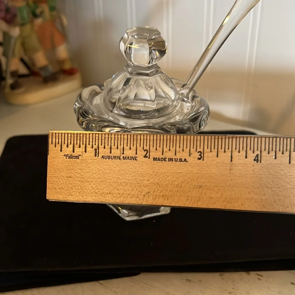 Baccarat crystal jam jar lid & spoon